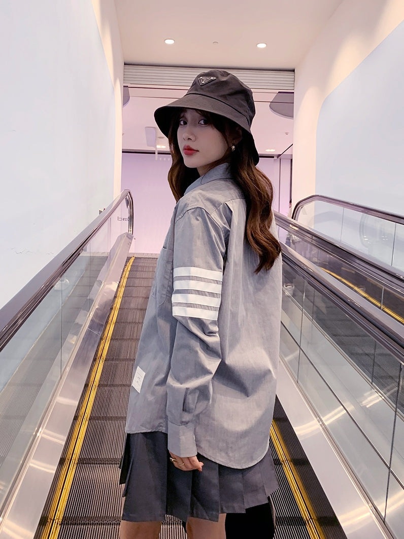 Stone Grey Button Down Collar Shirt