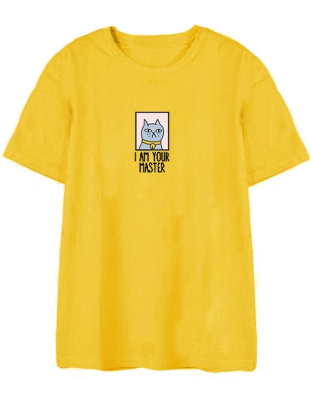 Yellow Cat I Am Your Master T-Shirt