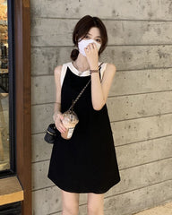 Black Minimalist Trapeze Dress