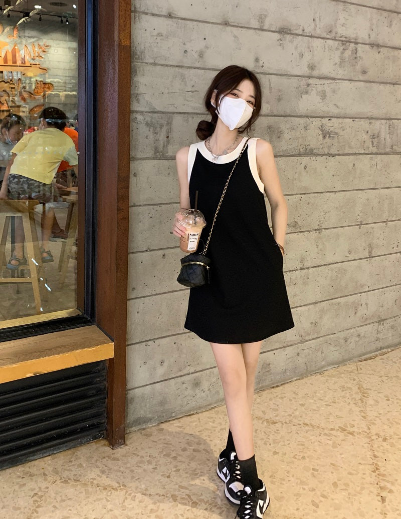 Black Minimalist Trapeze Dress
