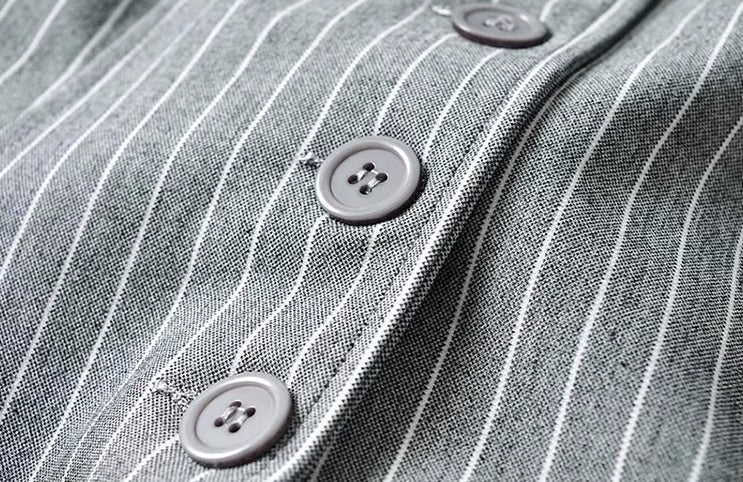 Black Striped Button-Up Vest
