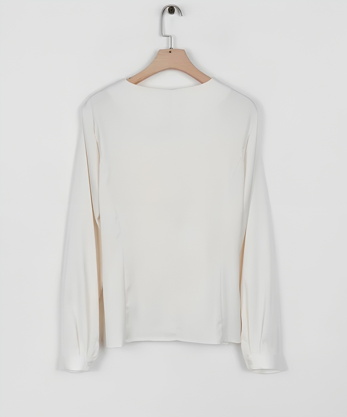 White Long Sleeve Tie Shirt