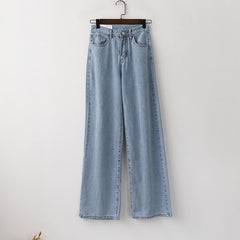 Blue Wide-Leg Denim Jeans