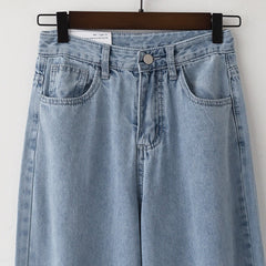 Blue Wide-Leg Denim Jeans