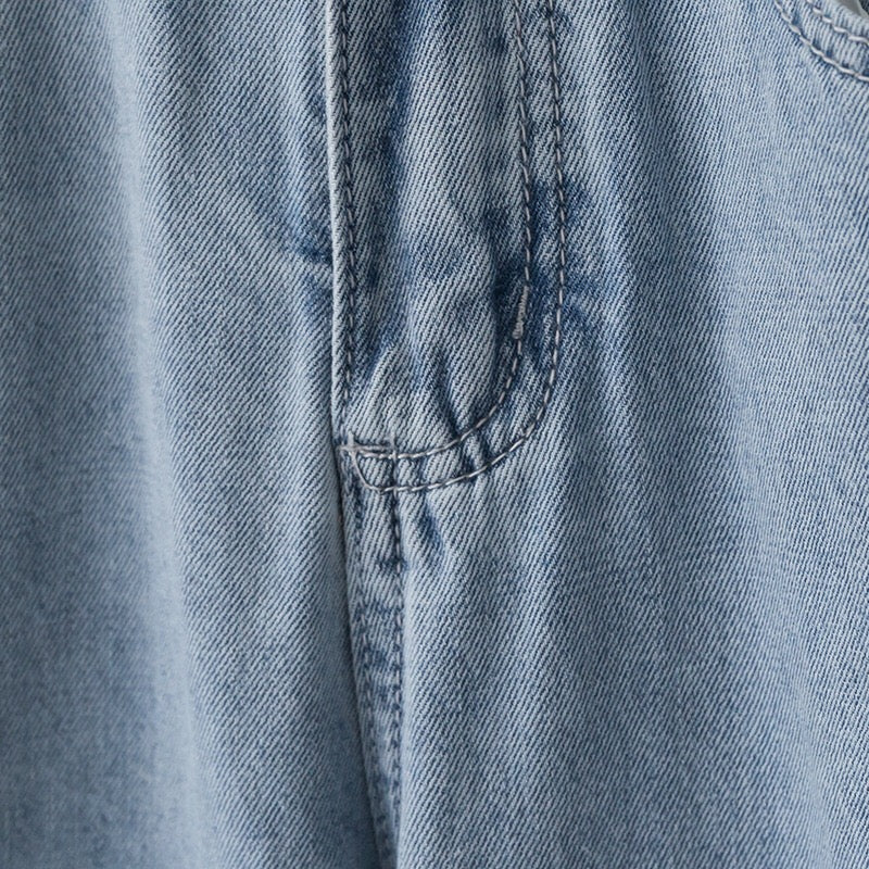 Blue Wide-Leg Denim Jeans