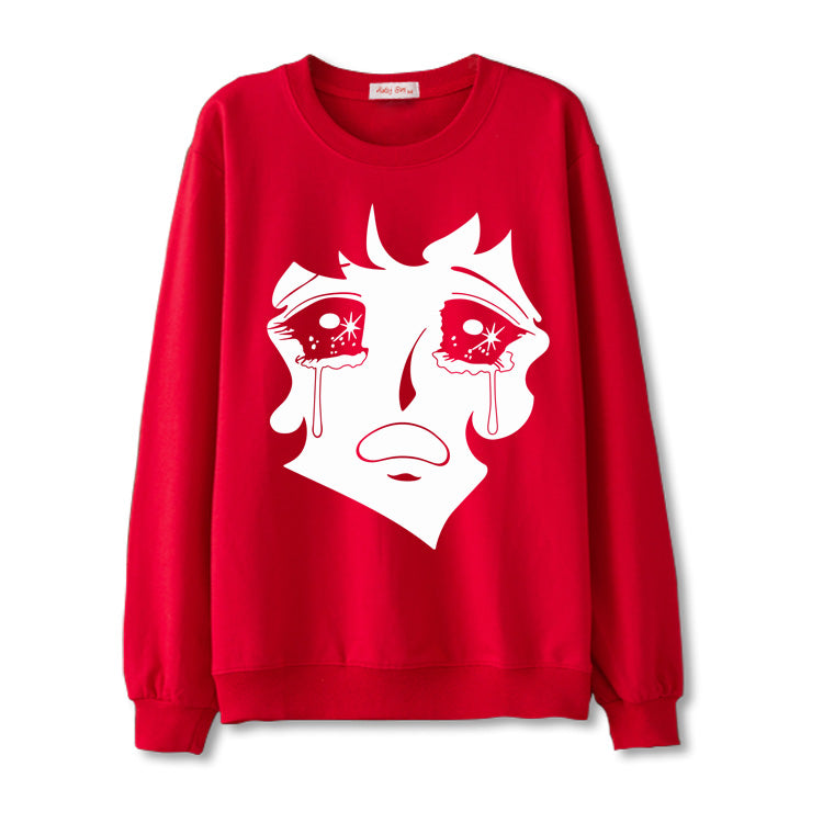 Red Crying Anime Sweatshirt