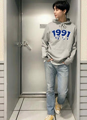 Grey 1997 Print Hoodie