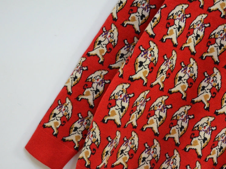 Red Happy Pigs Sweater