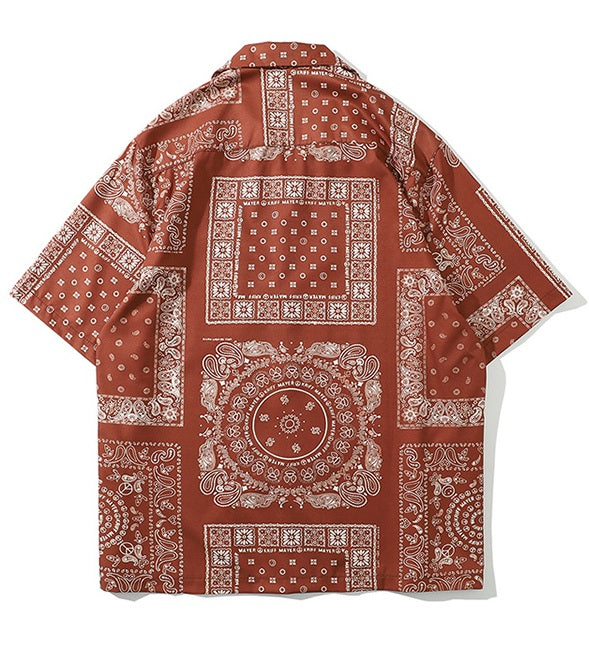Blue Boho Bandana Pattern Shirt
