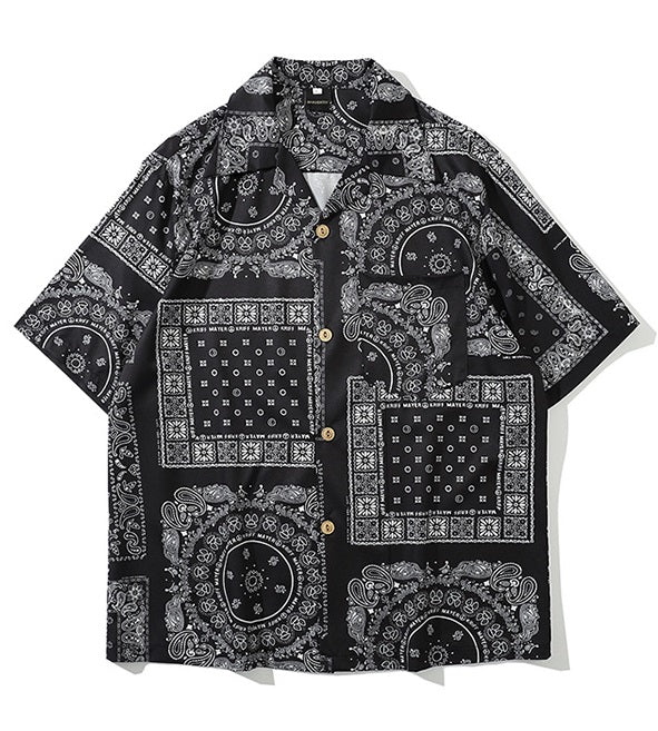 Blue Boho Bandana Pattern Shirt