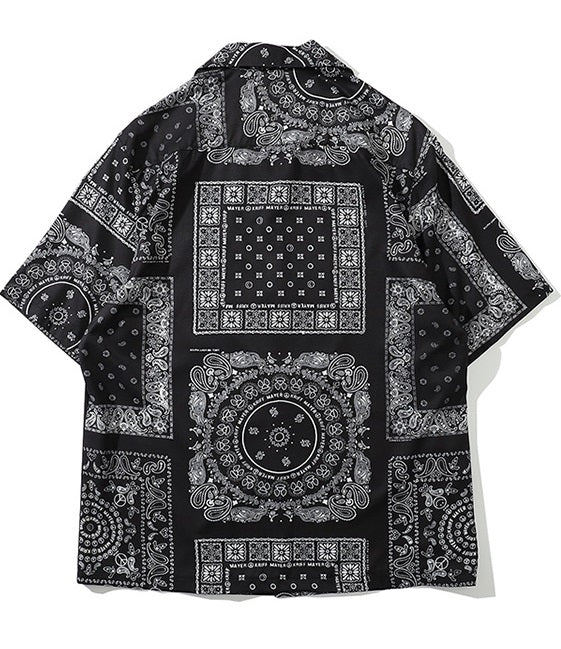 Blue Boho Bandana Pattern Shirt