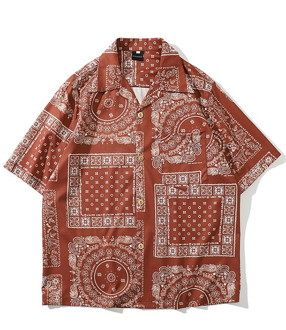 Blue Boho Bandana Pattern Shirt
