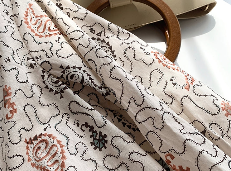 Beige Paisley Long Sleeve Shirt