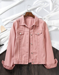 Pink Collared Denim Jacket