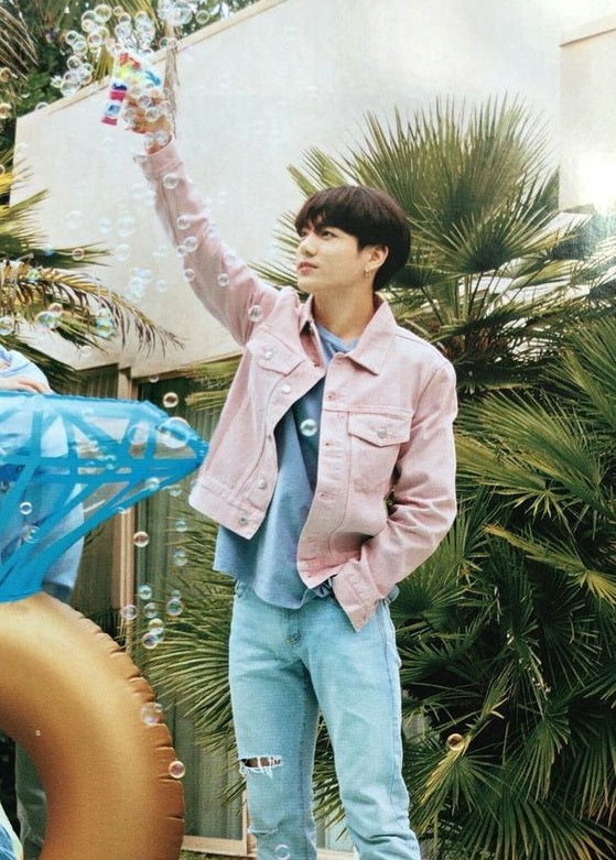 Pink Collared Denim Jacket