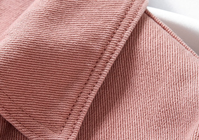 Pink Collared Denim Jacket