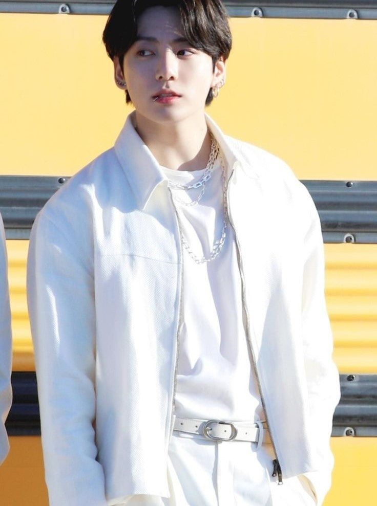 White Collared Two-Way Zip Jacket