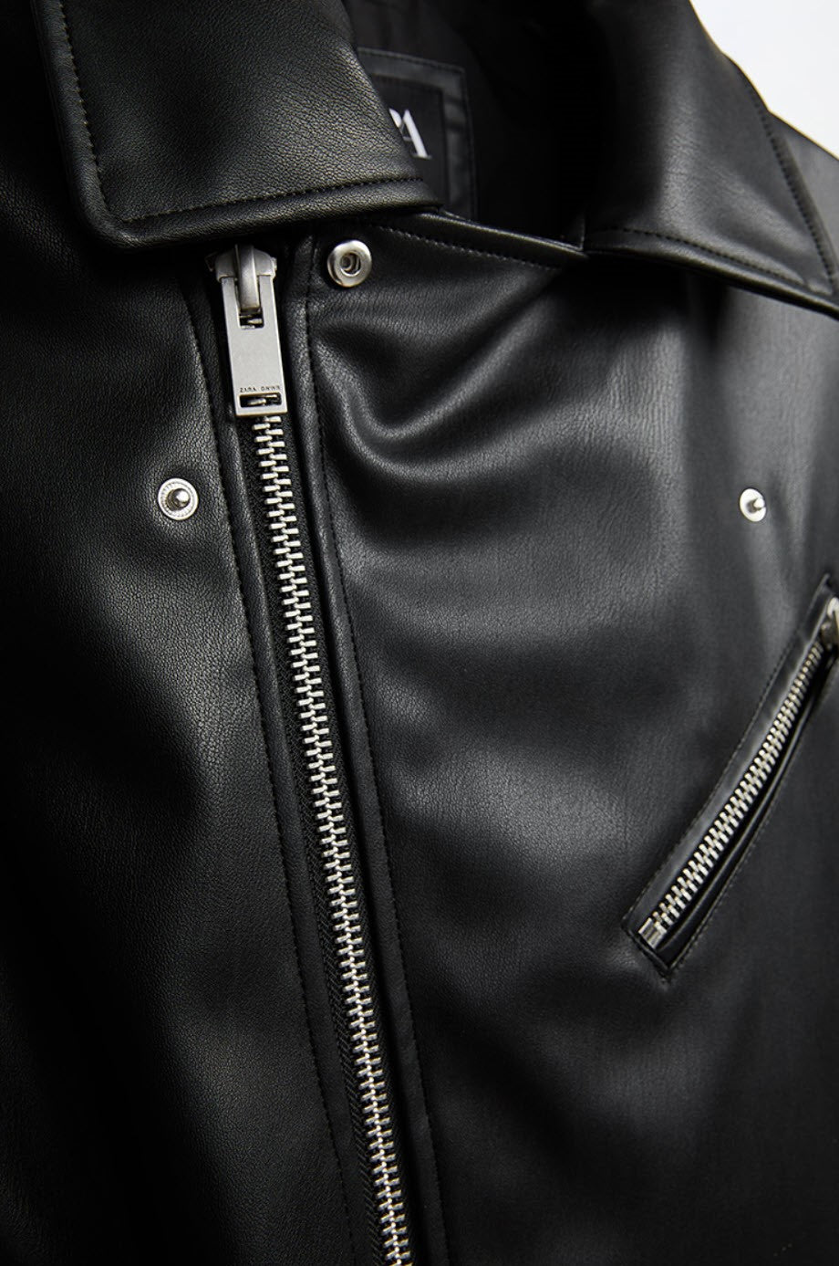 Black Oblique Zipper Punk Jacket