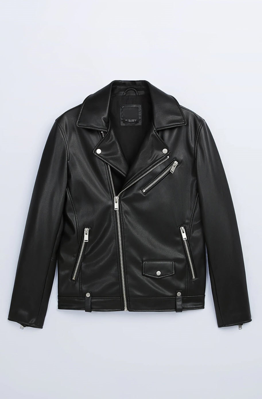 Black Oblique Zipper Punk Jacket