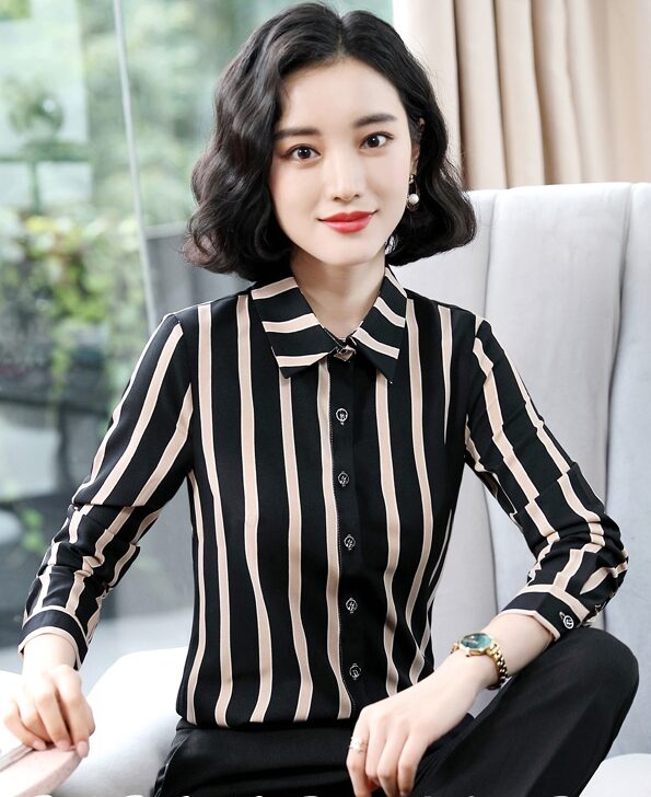 Striped Button-down Polo Shirt