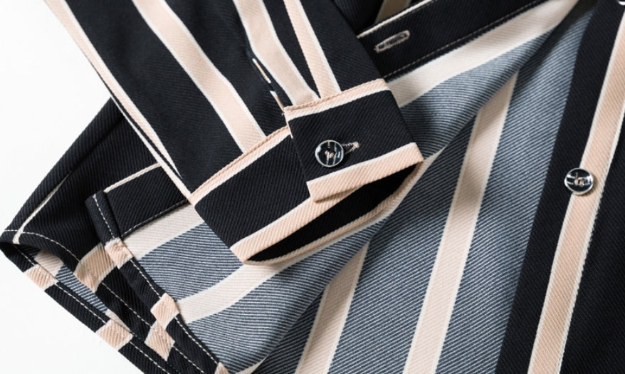 Striped Button-down Polo Shirt