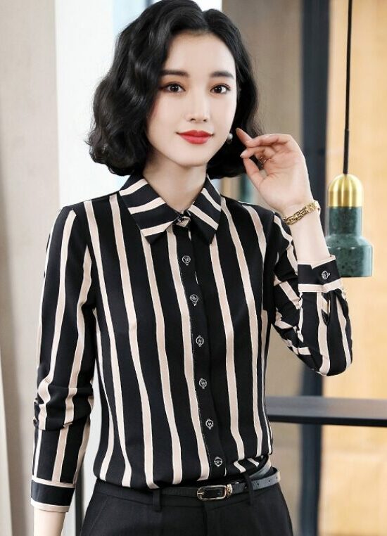 Striped Button-down Polo Shirt