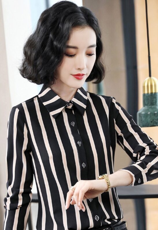 Striped Button-down Polo Shirt
