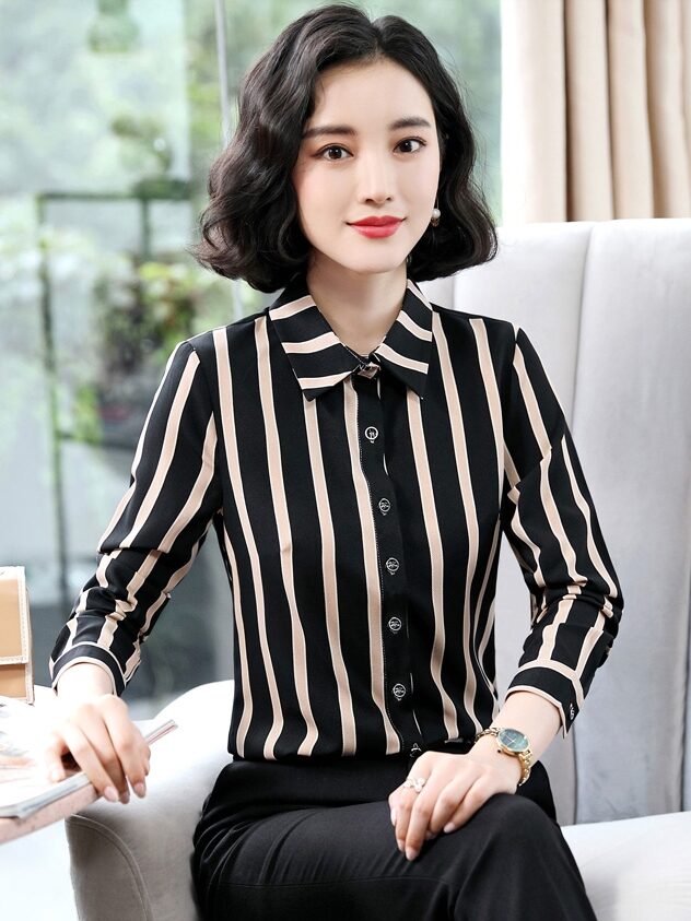 Striped Button-down Polo Shirt