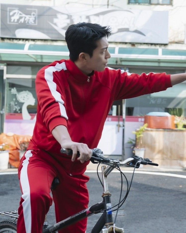 Red Jacket And Pants Track Suit Set