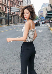 White Crop Top With Dots
