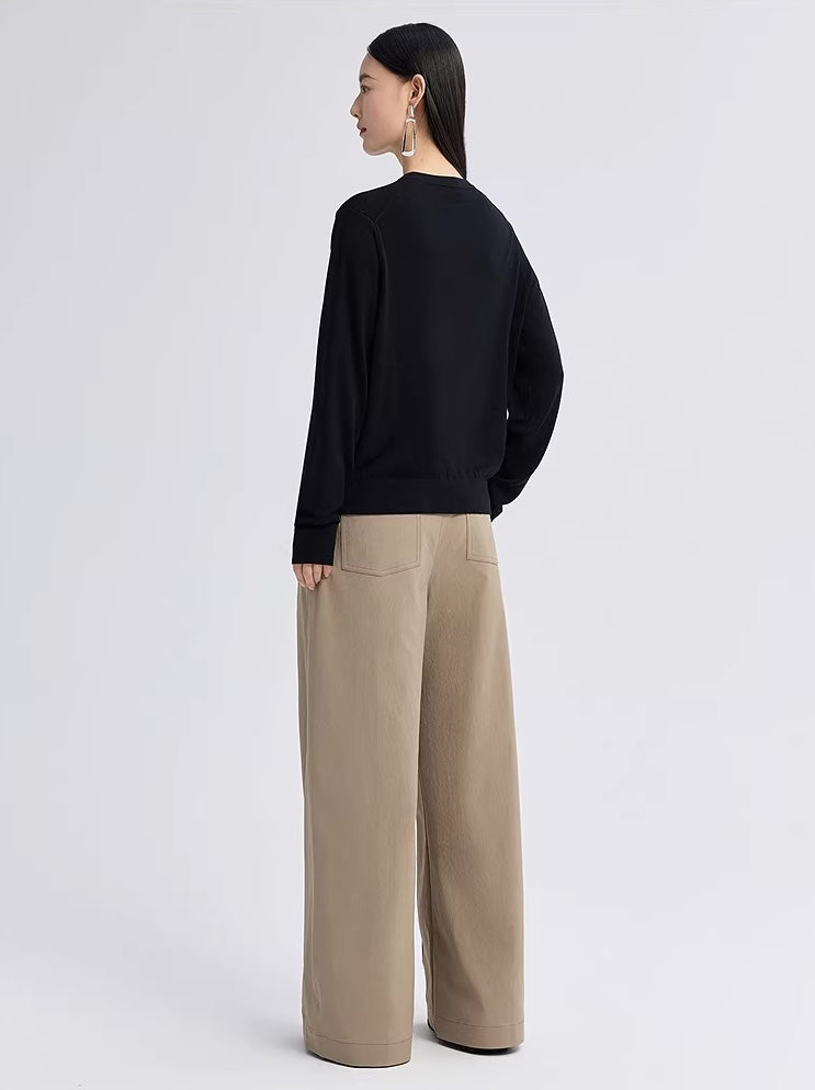 Brown Classic V Neck Knit Sweater