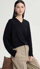 Brown Classic V Neck Knit Sweater