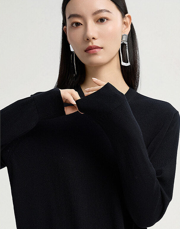 Brown Classic V Neck Knit Sweater