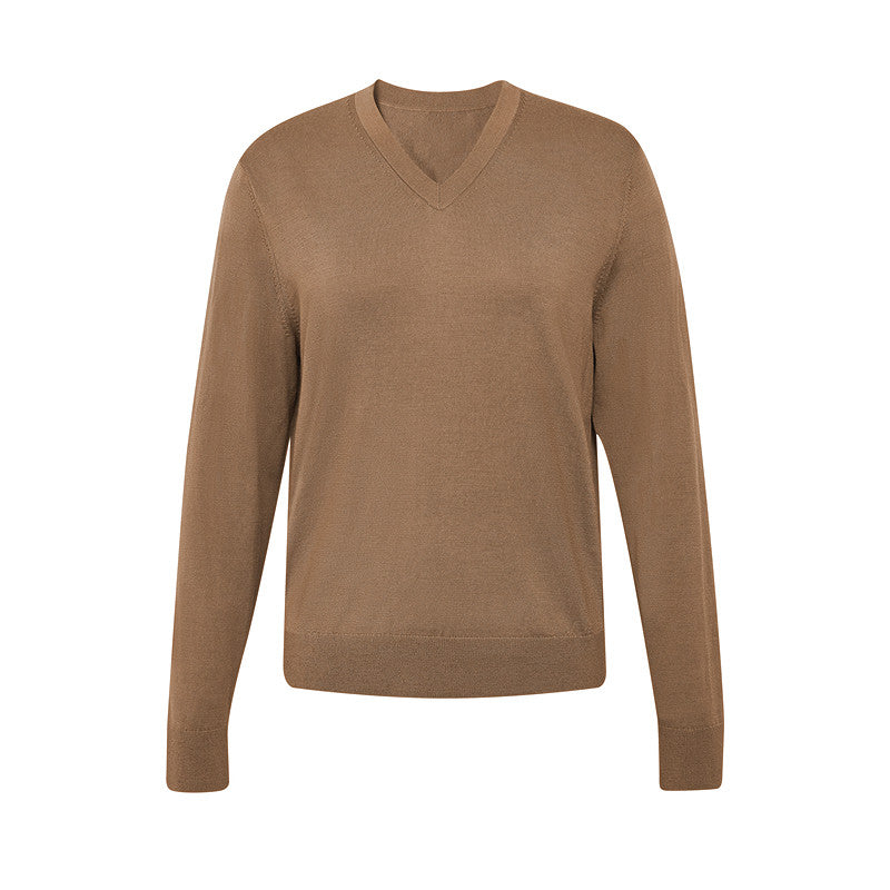 Brown Classic V Neck Knit Sweater