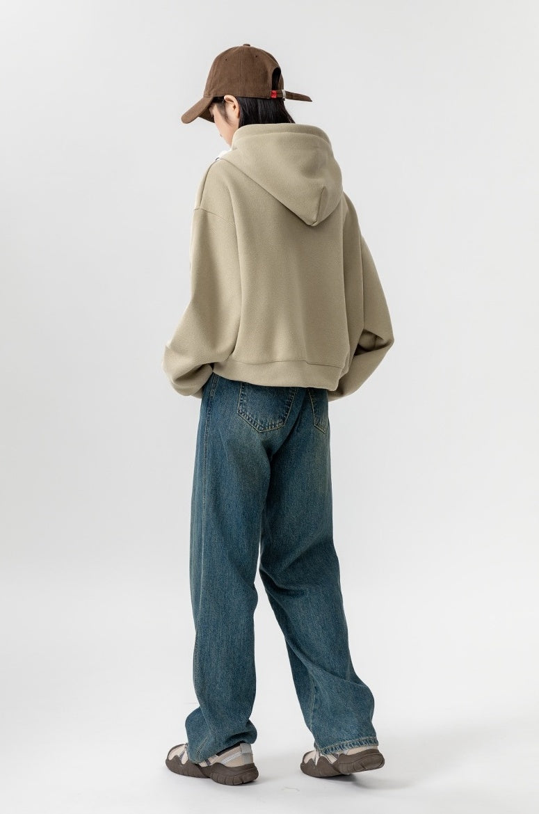Khaki Hooded Zipup Jacket