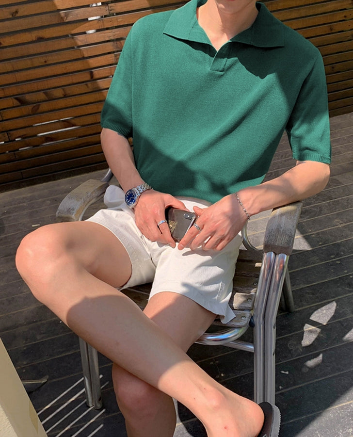 Dark Green Short Sleeves Polo Shirt