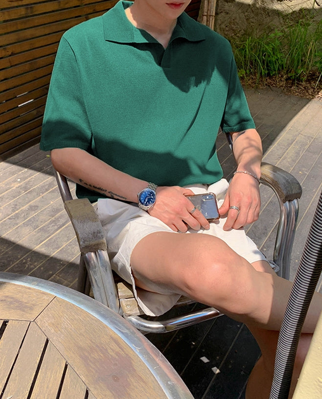 Dark Green Short Sleeves Polo Shirt