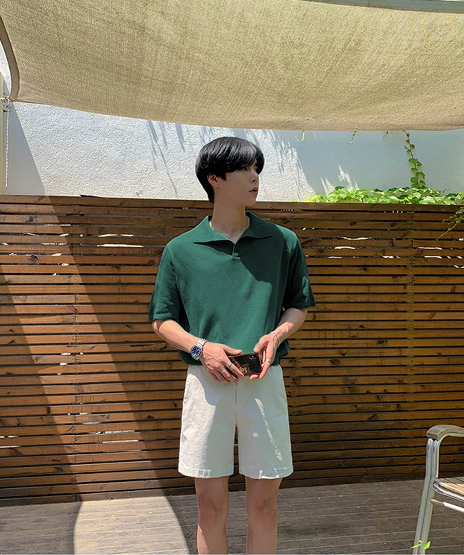 Dark Green Short Sleeves Polo Shirt