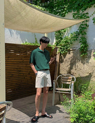 Dark Green Short Sleeves Polo Shirt