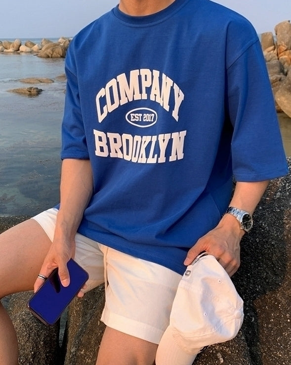 Klein Blue Letter Print T-Shirt