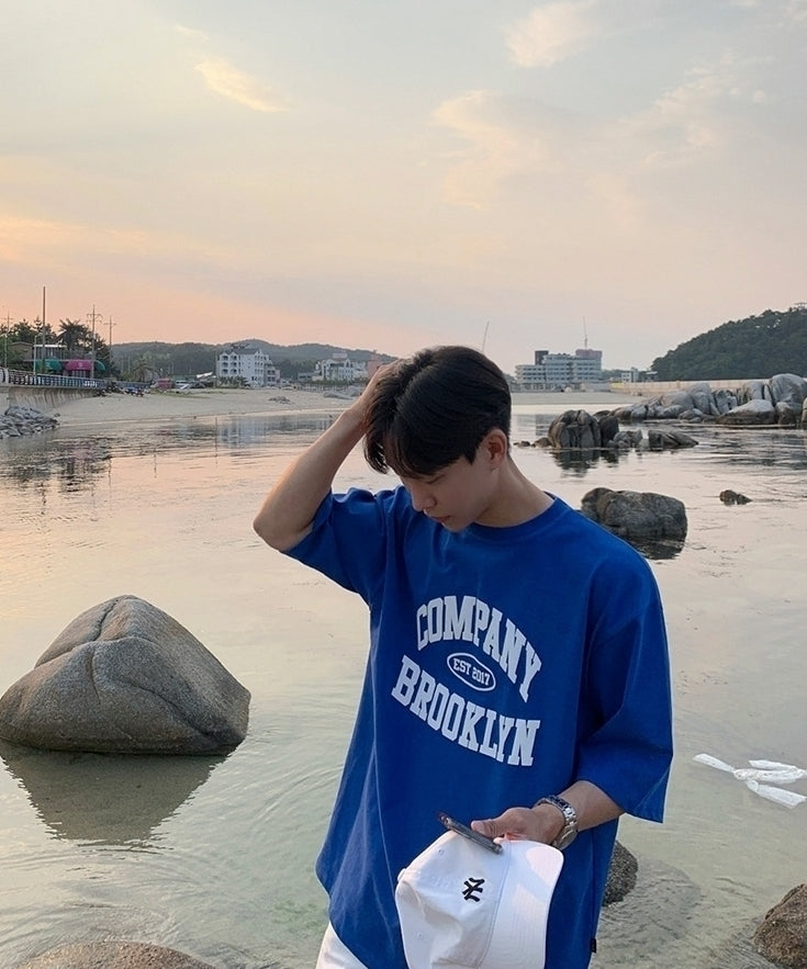 Klein Blue Letter Print T-Shirt