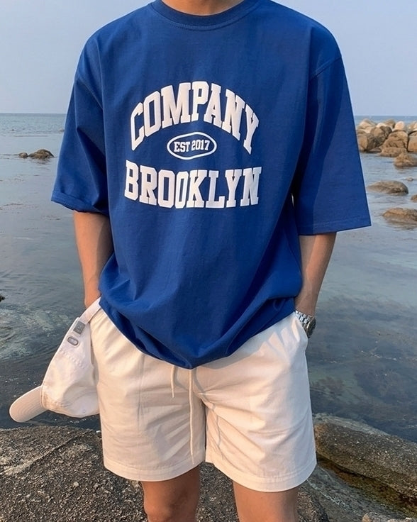 Klein Blue Letter Print T-Shirt