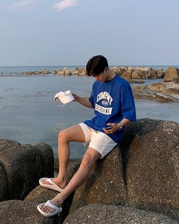 Klein Blue Letter Print T-Shirt