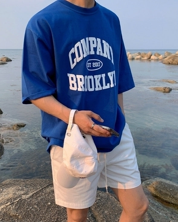 Klein Blue Letter Print T-Shirt