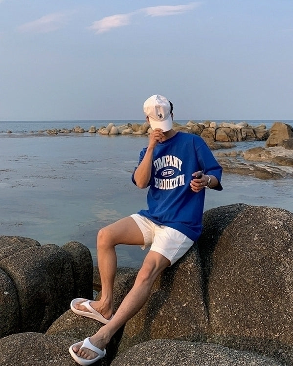 Klein Blue Letter Print T-Shirt