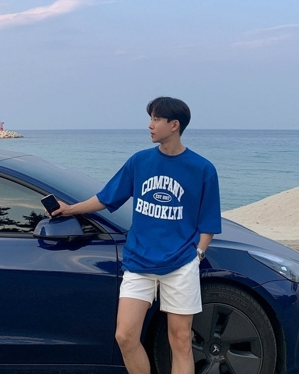 Klein Blue Letter Print T-Shirt