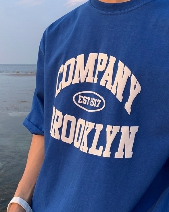 Klein Blue Letter Print T-Shirt