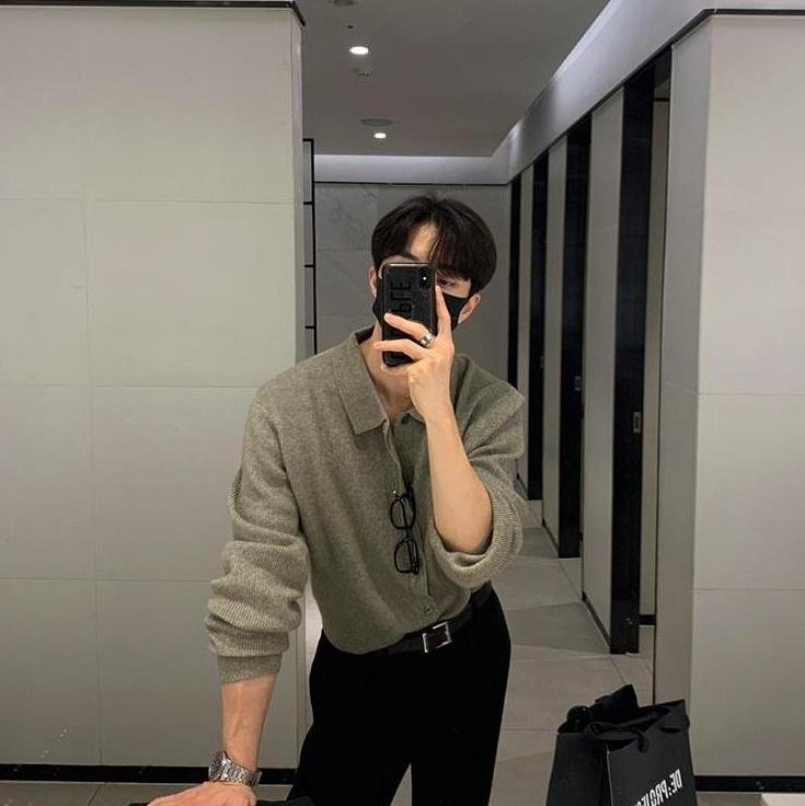 Knit Polo Cardigan Trendy Loose Style