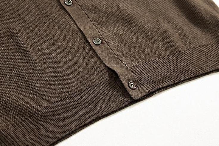 Knit Polo Cardigan Trendy Loose Style