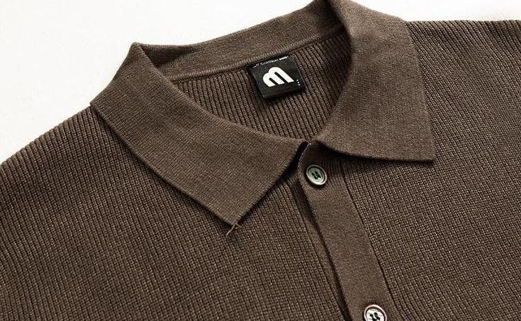 Knit Polo Cardigan Trendy Loose Style